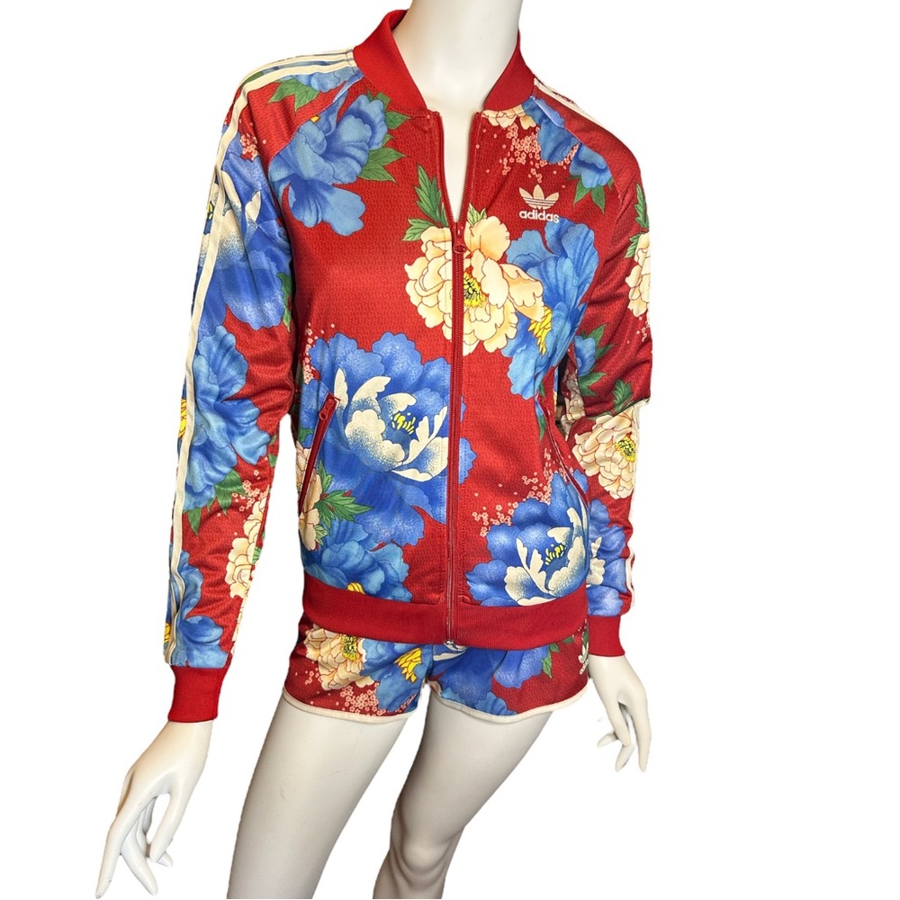 NWT ADIDAS FARM RIO XS CHITA RED FLORAL TRACK JACKET
